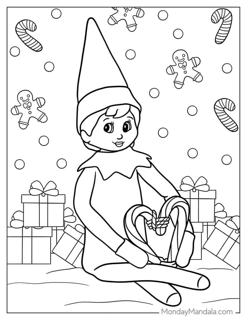 44 elf on the shelf coloring pages (free pdf printables)